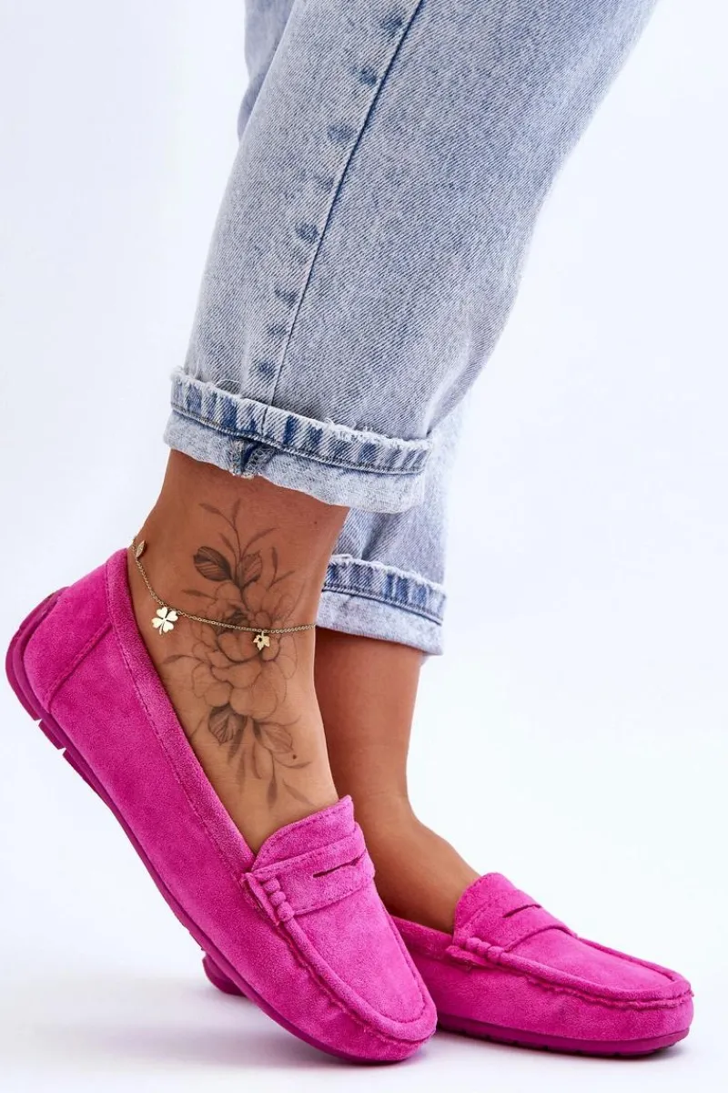 New Damskie Zamszowe Mokasyny Różowe Lenvie Damskie Loafersy Damskie|Mokasyny Damskie Zamszowe