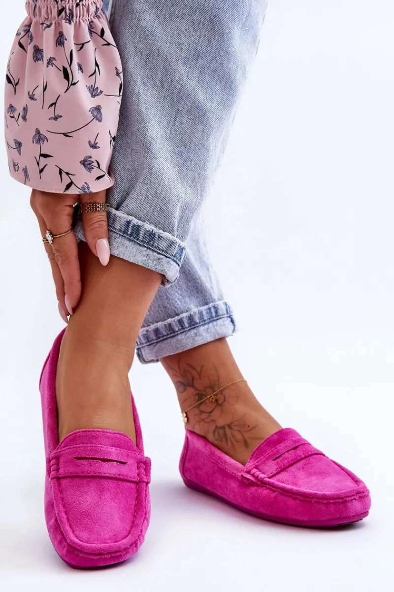 New Damskie Zamszowe Mokasyny Różowe Lenvie Damskie Loafersy Damskie|Mokasyny Damskie Zamszowe