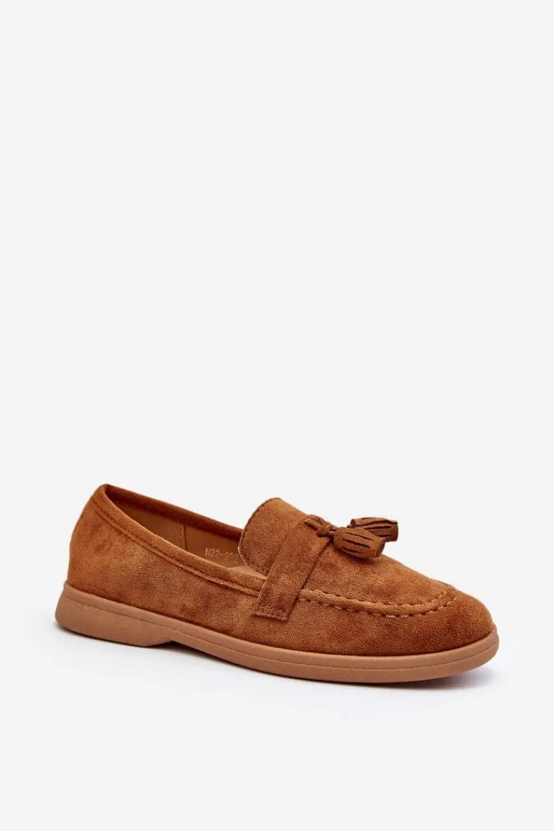 Loafersy Damskie|Mokasyny Damskie Zamszowe>Boto Damskie Zamszowe Mokasyny Camel Dansitu