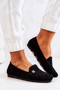 Online Damskie Zamszowe Mokasyny Czarne Madelyn Damskie Mokasyny Damskie Zamszowe