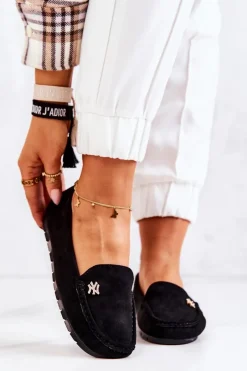 Online Damskie Zamszowe Mokasyny Czarne Madelyn Damskie Mokasyny Damskie Zamszowe