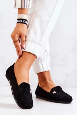 Online Damskie Zamszowe Mokasyny Czarne Madelyn Damskie Mokasyny Damskie Zamszowe