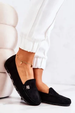 Online Damskie Zamszowe Mokasyny Czarne Madelyn Damskie Mokasyny Damskie Zamszowe