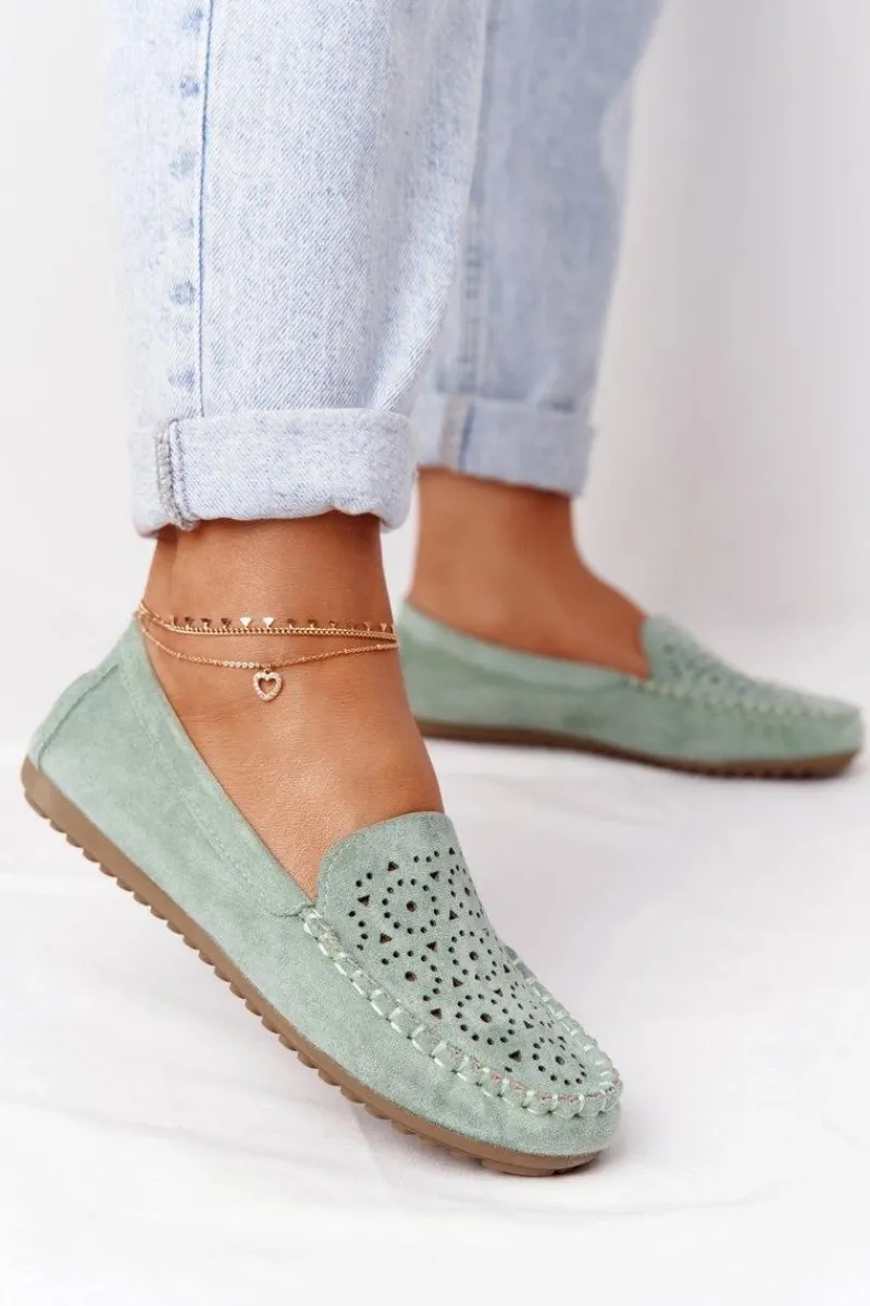 Best Damskie Zamszowe Mokasyny Zielone Molly Damskie Mokasyny Damskie Zamszowe