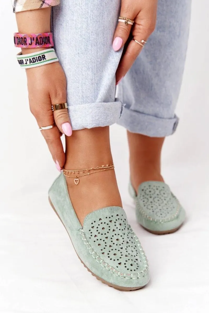 Best Damskie Zamszowe Mokasyny Zielone Molly Damskie Mokasyny Damskie Zamszowe