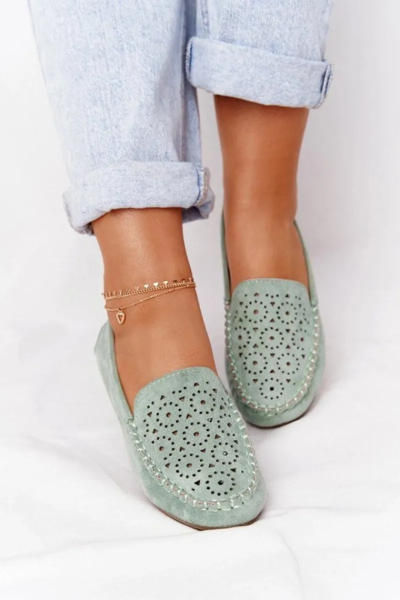 Best Damskie Zamszowe Mokasyny Zielone Molly Damskie Mokasyny Damskie Zamszowe