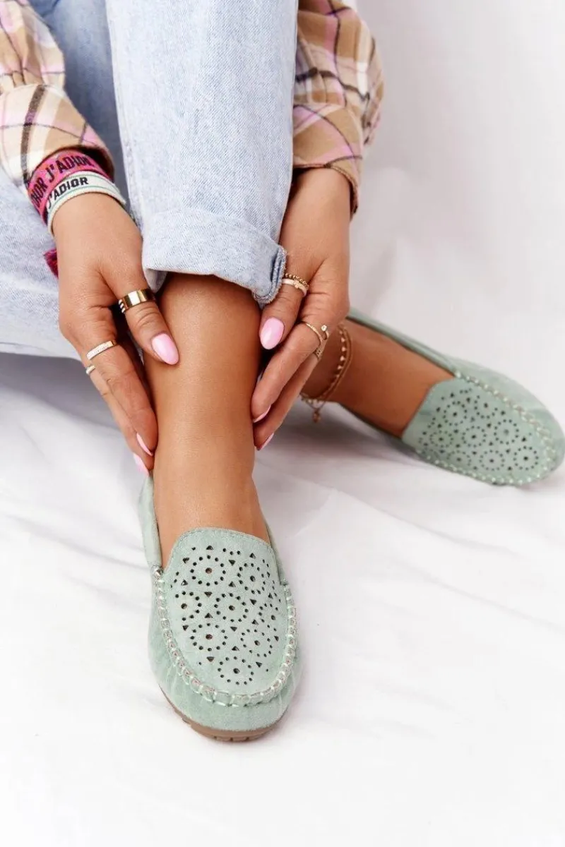 Best Damskie Zamszowe Mokasyny Zielone Molly Damskie Mokasyny Damskie Zamszowe