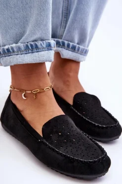 Online Damskie Zamszowe Mokasyny Czarne Molly Damskie Mokasyny Damskie Zamszowe