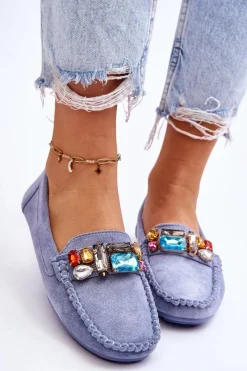 Clearance Damskie Zamszowe Mokasyny Z Kryształkami e Lucille Damskie Loafersy Damskie|Mokasyny Damskie Zamszowe