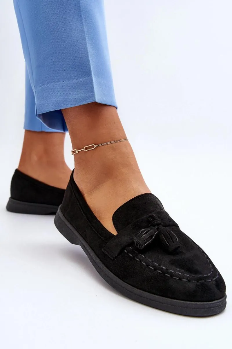 New Damskie Zamszowe Mokasyny Czarne Dansitu Damskie Loafersy Damskie|Mokasyny Damskie Zamszowe