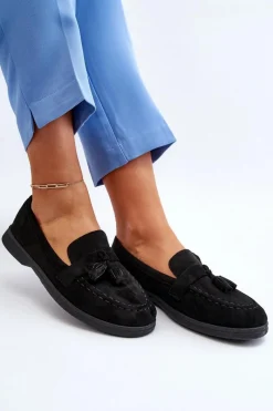 New Damskie Zamszowe Mokasyny Czarne Dansitu Damskie Loafersy Damskie|Mokasyny Damskie Zamszowe