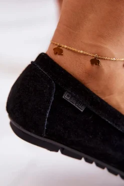 Outlet Damskie Zamszowe Mokasyny Big Star JJ274654 Czarne Damskie Mokasyny Damskie Zamszowe