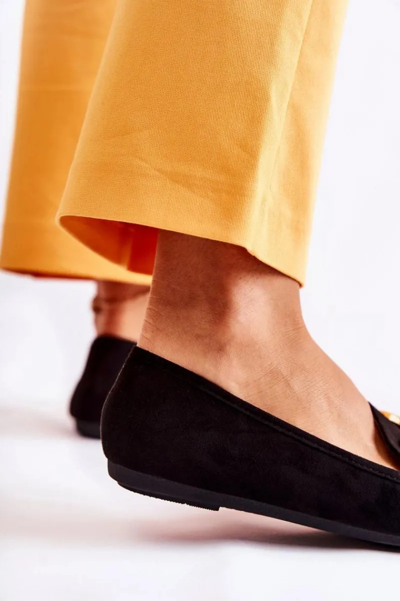 Discount Boto Damskie Zamszowe Mokasyny Z Ozdobą Czarne Reality