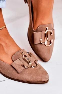 Mokasyny Damskie Zamszowe|Baleriny Klasyczne><noscript><img width=