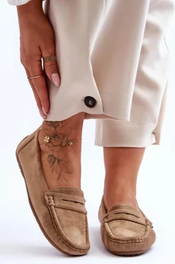 Clearance Damskie Zamszowe Mokasyny Brązowe Lenvie Damskie Loafersy Damskie|Mokasyny Damskie Zamszowe