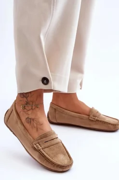 Clearance Damskie Zamszowe Mokasyny Brązowe Lenvie Damskie Loafersy Damskie|Mokasyny Damskie Zamszowe