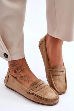 Clearance Damskie Zamszowe Mokasyny Brązowe Lenvie Damskie Loafersy Damskie|Mokasyny Damskie Zamszowe