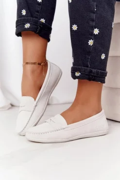 Mokasyny Damskie Zamszowe>Big Star Shoes Damskie Zamszowe Mokasyny Big Star HH274665 Ecru