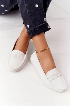 Mokasyny Damskie Zamszowe>Big Star Shoes Damskie Zamszowe Mokasyny Big Star HH274665 Ecru