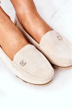 Best Damskie Zamszowe Mokasyny Beżowe Madelyn Damskie Mokasyny Damskie Zamszowe