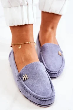 Sale Damskie Zamszowe Mokasyny Niebieskie Madelyn Damskie Mokasyny Damskie Zamszowe