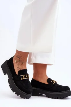Sale Damskie Zamszowe Mokasyny Na Platformie Czarne Larey Damskie Mokasyny Na Platformie|Mokasyny Damskie Zamszowe