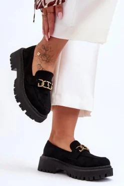 Sale Damskie Zamszowe Mokasyny Na Platformie Czarne Larey Damskie Mokasyny Na Platformie|Mokasyny Damskie Zamszowe