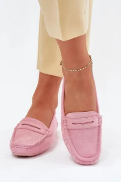 Hot Boto Damskie Zamszowe Mokasyny Jasnoróżowe Lenvie Różowy