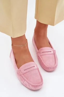Hot Boto Damskie Zamszowe Mokasyny Jasnoróżowe Lenvie Różowy