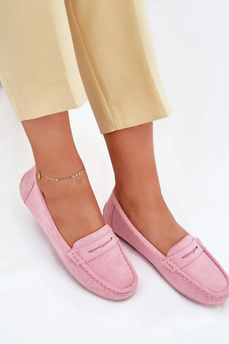 Hot Boto Damskie Zamszowe Mokasyny Jasnoróżowe Lenvie Różowy