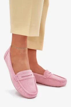 Hot Boto Damskie Zamszowe Mokasyny Jasnoróżowe Lenvie Różowy