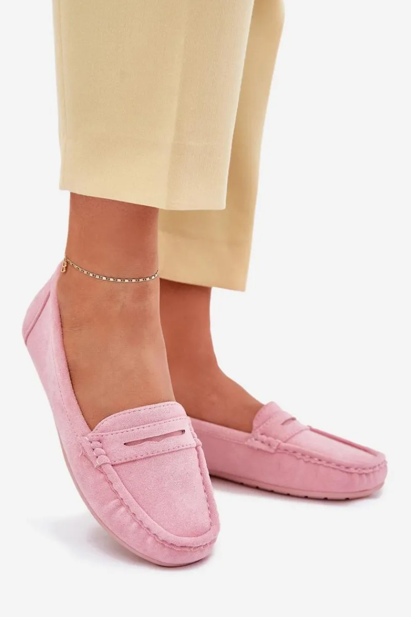 Hot Boto Damskie Zamszowe Mokasyny Jasnoróżowe Lenvie Różowy