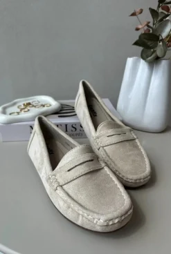 Loafersy Damskie|Mokasyny Damskie Zamszowe></noscript>Boto Damskie Zamszowe Mokasyny Beżowe Lenvie