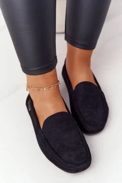 Damskie Zamszowe Mokasyny Czarne San Marino Damskie Mokasyny Damskie Zamszowe