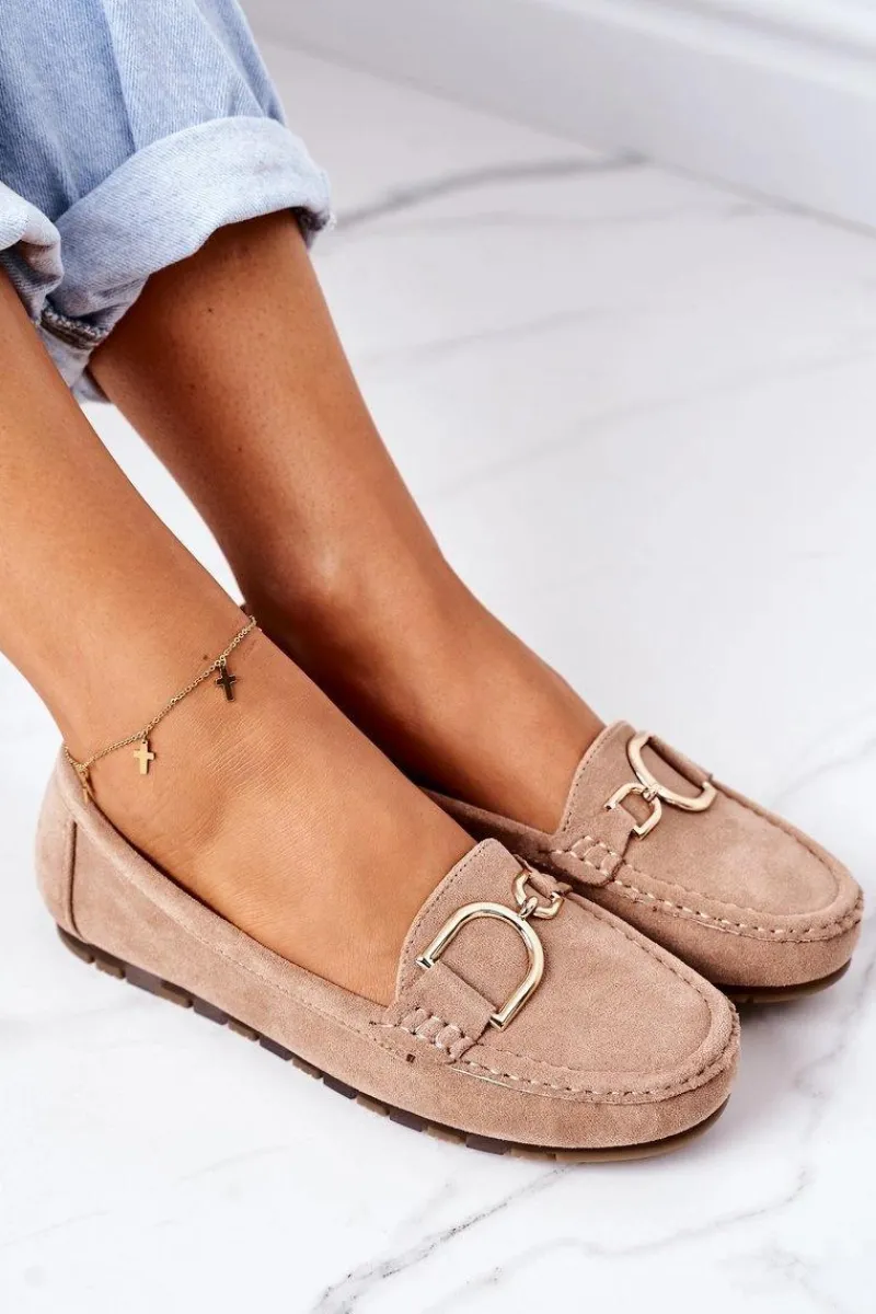 Discount Boto Damskie Zamszowe Mokasyny Jasny Brąz Downtown