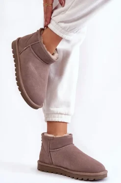 New Damskie Zamszowe Niskie Śniegowce Szare Shelie Damskie Śniegowce Damskie