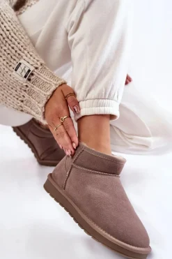 New Damskie Zamszowe Niskie Śniegowce Szare Shelie Damskie Śniegowce Damskie