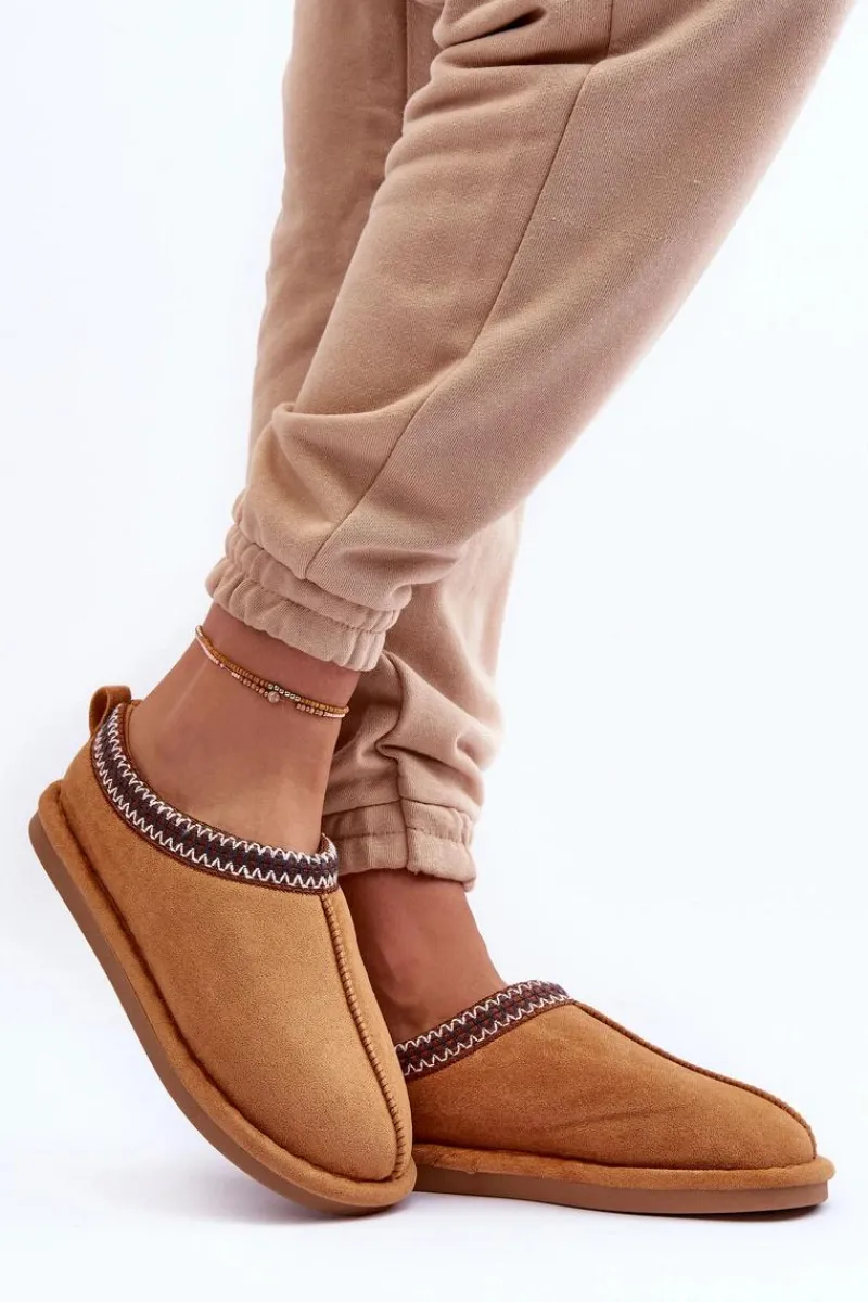 Best Damskie Zamszowe Papcie Z Futerkiem Brązowe Polinna Damskie Kapcie Klasyczne