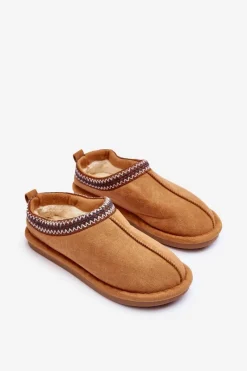 Best Damskie Zamszowe Papcie Z Futerkiem Brązowe Polinna Damskie Kapcie Klasyczne