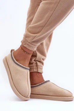 Best Damskie Zamszowe Papcie Z Futerkiem Jasnobeżowe Polinna Damskie Kapcie Klasyczne