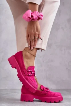 Sale Damskie Zamszowe Półbuty Na Platformie Różowe Gunn Damskie Mokasyny Damskie Zamszowe