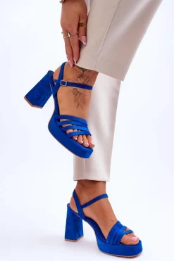 Outlet Damskie Zamszowe Sandały Na Obcasie I Platformie e Verda Damskie Sandały Na Obcasie