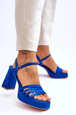 Outlet Damskie Zamszowe Sandały Na Obcasie I Platformie e Verda Damskie Sandały Na Obcasie