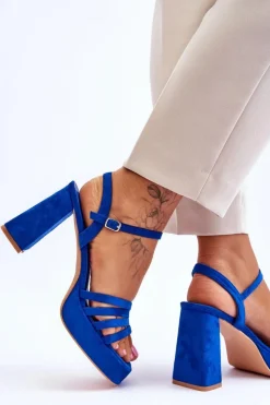 Outlet Damskie Zamszowe Sandały Na Obcasie I Platformie e Verda Damskie Sandały Na Obcasie