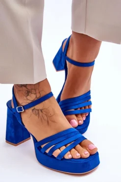 Outlet Damskie Zamszowe Sandały Na Obcasie I Platformie e Verda Damskie Sandały Na Obcasie