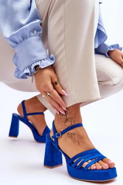 Outlet Damskie Zamszowe Sandały Na Obcasie I Platformie e Verda Damskie Sandały Na Obcasie