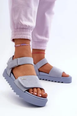 Best Damskie Zamszowe Sandały Na Platformie Big Star NN274706 e Damskie Sandały Big Star|Sandały Płaskie