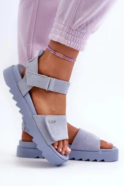 Best Damskie Zamszowe Sandały Na Platformie Big Star NN274706 e Damskie Sandały Big Star|Sandały Płaskie