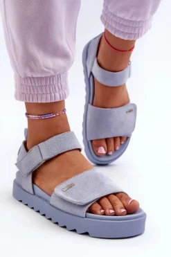 Best Damskie Zamszowe Sandały Na Platformie Big Star NN274706 e Damskie Sandały Big Star|Sandały Płaskie