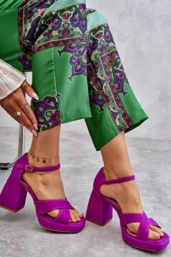 Sandały Na Obcasie>Boto Damskie Zamszowe Sandały Na Obcasie Lewski Shoes 3221 Fuksja